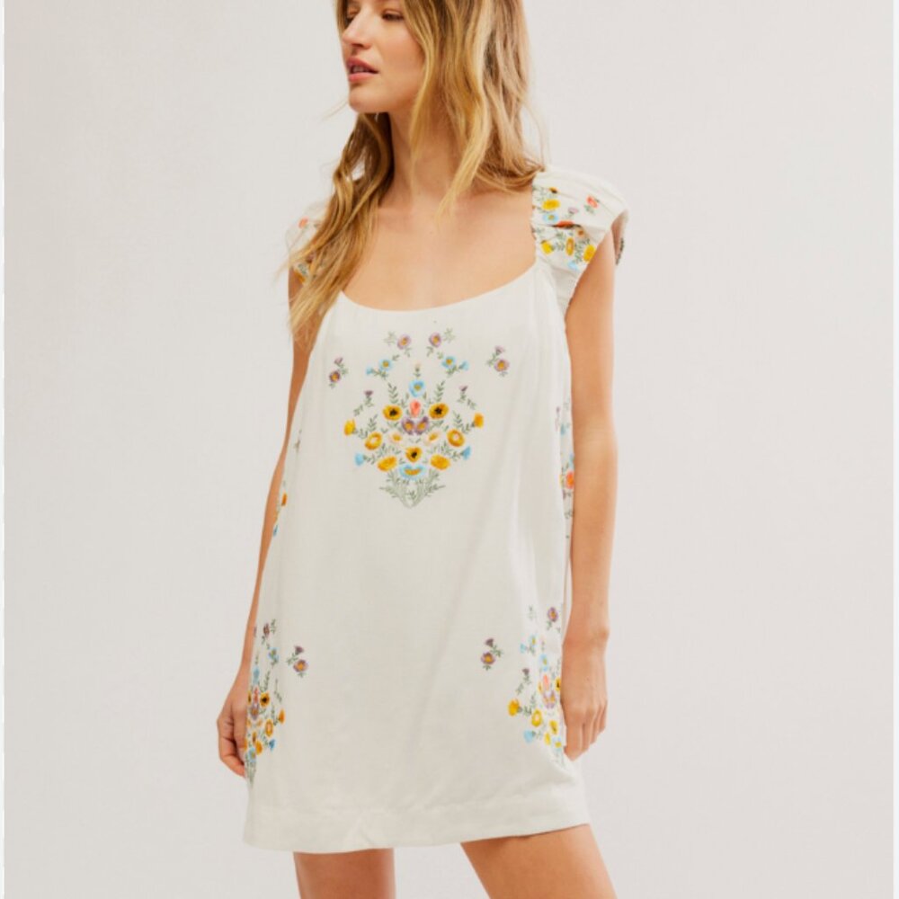 Wildflower Embroidered Mini Dress